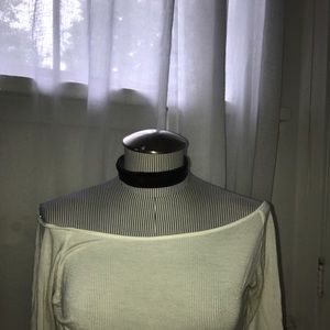 Stretchy White off the shoulder ballerina top